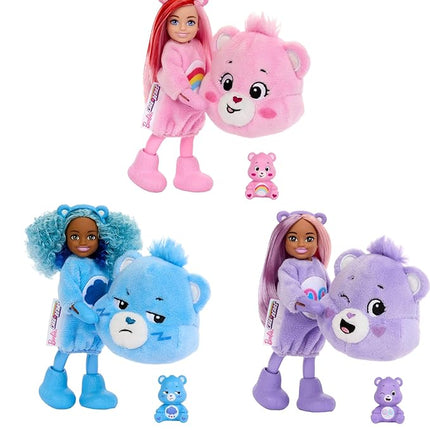 Barbie Cutie Reveal Chelsea Doll & Accessories, Care Bears Series, Small Doll with Costume & 6 Surprises (Styles May Vary)