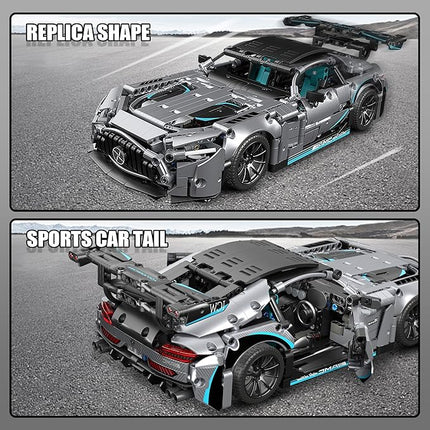 HIGH GODO Racing Car Building Kit for Adults,1:14 MOC Super Sports Car Building Blocks Construction Sets, Buildable Supercar Model for Kids Gift Giving or Collection(1466pcs)