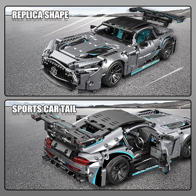 HIGH GODO Racing Car Building Kit for Adults,1:14 MOC Super Sports Car Building Blocks Construction Sets, Buildable Supercar Model for Kids Gift Giving or Collection(1466pcs)