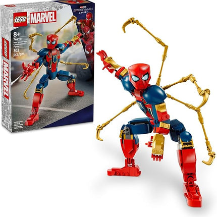 LEGO Marvel Iron Spider-Man Construction Figure Building Toy - Kids Pretend Play Posable Action Figures for Boys & Girls, Ages 8+ - Gift for Birthdays - 76298