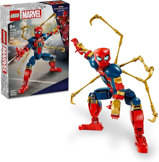 LEGO Marvel Iron Spider-Man Construction Figure Building Toy - Kids Pretend Play Posable Action Figures for Boys & Girls, Ages 8+ - Gift for Birthdays - 76298