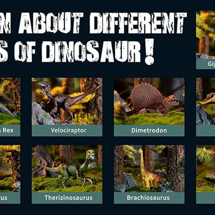 Large Volcano Set with 9 Realistic Dinosaur Action Figures for Kids 2 3 4 5 6 8 10 Years, Simulated Volcanic Eruptions w/Sounds, Volcano Can Store Dinos, Gift for Toddlers Boys & Girls