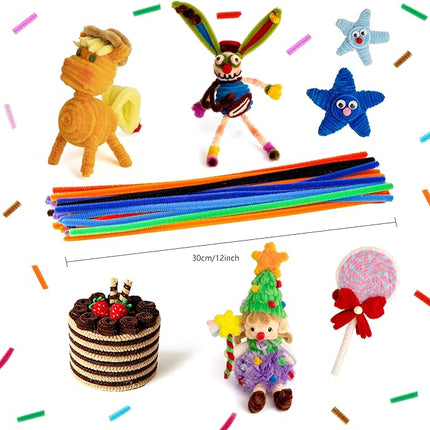 Caydo 200 Pieces Thick Red Pipe Cleaners Chenille Stems for Kids Art Creative Crafts, Valentine's Day Decorations DIY Decorations (6 mm x 12 Inch)