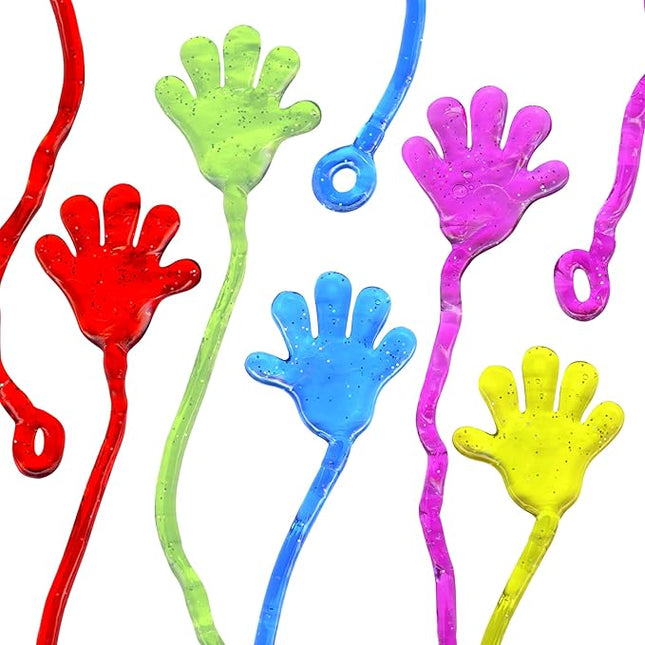 75 Pcs Bulk Sticky Hands for Kids - Slappy Slap Little Small Hands Sticky Toy - Goodie Bags Stuffers Party Favors for Birthday, Treasure Box, Hand Game 4-8, 8-12 - Easter Basket Fillers