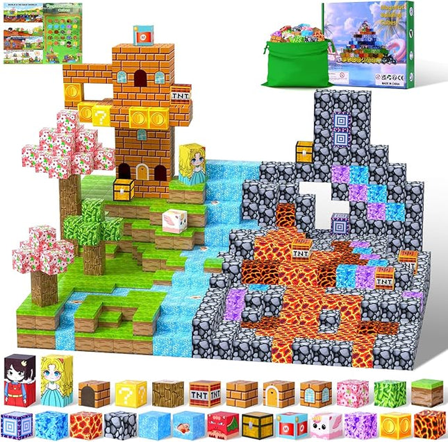 Magnetic Building Blocks STEM Toys for Kids Ages 3-15, 108 PCS Magnetic Toys Set with Storage Bag, Educational Construction Stacking Toys for Toddlers, for Boys and Girls