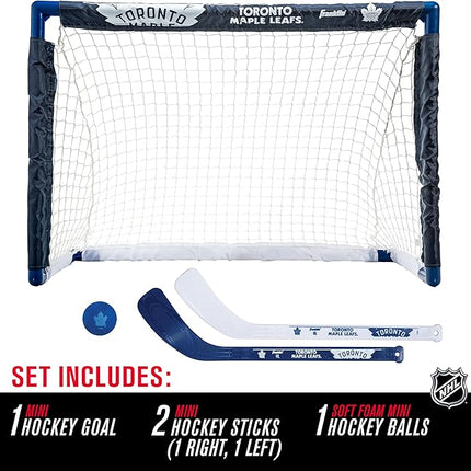 Franklin Sports NHL Mini Hockey Set - Kids Indoor Knee Hockey Goal, Ball, + 2 Stick Combo - Youth Team Indoor Toy Set - Official - Ages 3+
