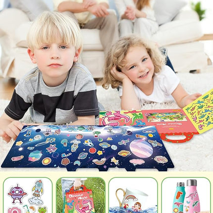 Reusable Sticker Book for Toddlers 2-4 Years, Stickers for Kids, Toddler Sticker Book Ages 1-3, Toddler Craft Activities, Toddlers Travel Toys Ages 2+ Boy Girl Birthday Gifts