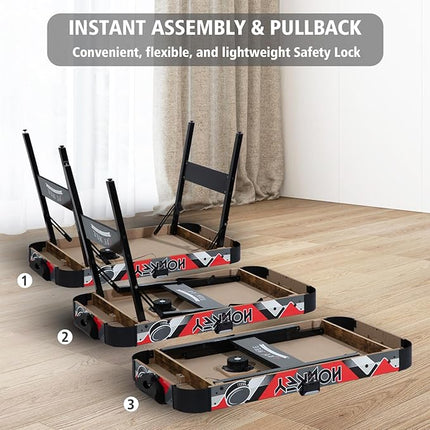 Foldable Air Hockey Table, 48" Indoor Air Hockey Arcade Table Gaming Set with 2 Pucks, 2 Pushers, Electronic Score Systems for Adults and Kids, Home Game Room, Family Recreation