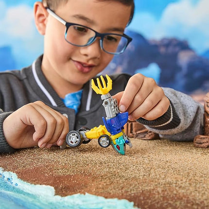 Transformers CYBERWORLD Sky-Byte Cyber Changers 4-Inch Action Figure, Quick Change to Car Mode, Robot Toys for Boys and Girls 6 and Up