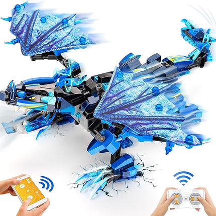 OASO Dragon Building Kit with Remote Control STEM Gifts for Boys Kids Ages 8-12, Coding Buildable Technic Toys for Birthday with 549 Pieces
