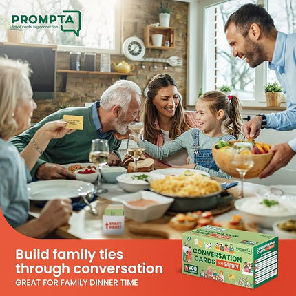 600 Conversation Cards for Families – Fun Family Game for Kids and Adults During Game Night, Family Dinner, or Road Trips – Five Get to Know You Question Categories on 2.5" x 1.75" Cards