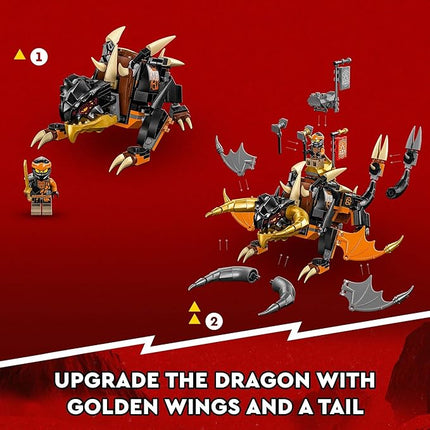 LEGO NINJAGO Cole’s Earth Dragon EVO 71782, Upgradable Action Toy Figure for Boys and Girls with Battle Scorpion Creature and 2 Minifigures, 2023 Playset