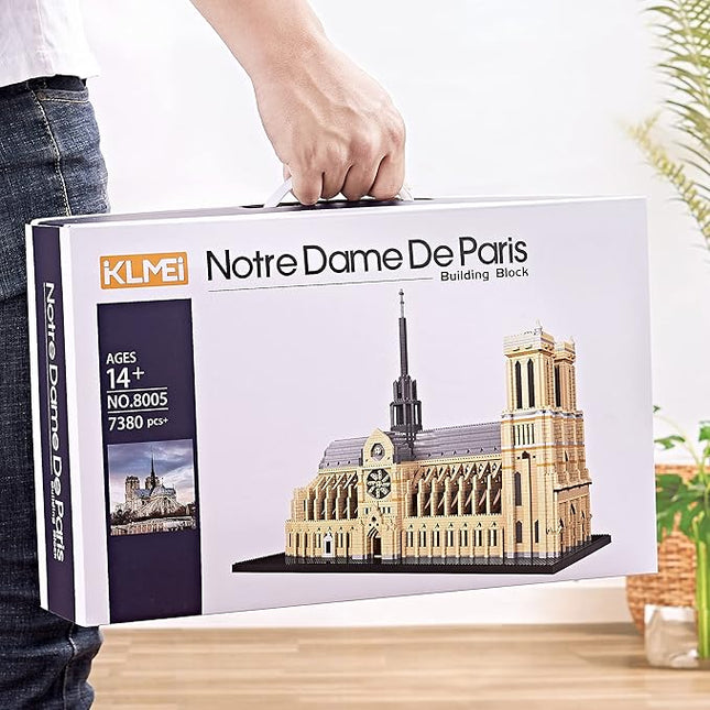 World Famous Architecture Micro Building Blocks Set Notre Dame De Paris 7380 PCS, Creative DIY Big Model Kit for Adults or Teens Ages of 14+