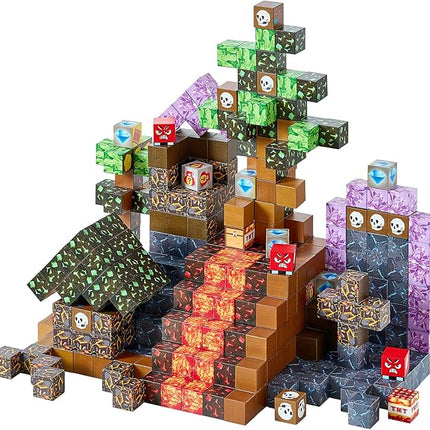 VEVOR Magnetic Blocks, 150 PCS Dark Castle Set, Magnetic Building Cubes for Kids, STEM Montessori Sensory Toys for Christmas Birthday Gift, Construction Stacking Toy for 3+ Years Old Boys & Girls