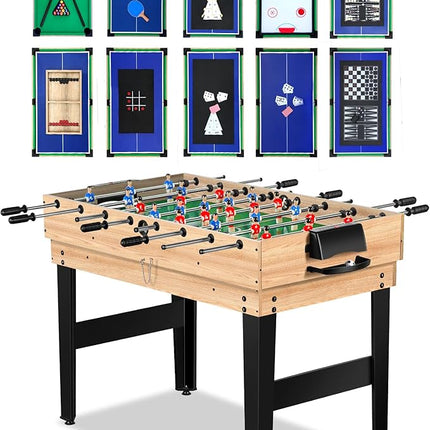 12-in-1 Game Table - 48" Combo Game Table, Ping Pong Table, Foosball Table, Air Hockey Table, Pool Table - Sports Arcade Games with Accessories - Ideal for Game Rooms and Family Game Nights!