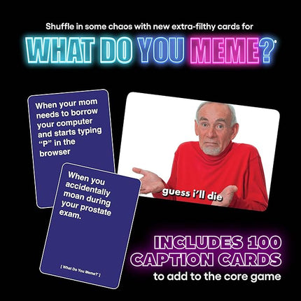 What Do You Meme? After Hours by Relatable, The Explicit Expansion Pack for Game Night, Board Games, Adult Games, and Party Games, Includes 100 Caption Cards to Play with Full-Sized Game