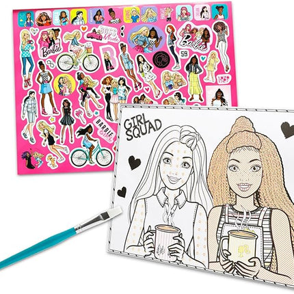 Barbie Paint with Water Set for Kids, Toddlers Age 3+ - Bundle with 36 Page Cute Cartoon Mess-Free Water Coloring Book for Ages 3 4 5 6 7 8 Plus More | Barbie No-Mess Arts and Crafts