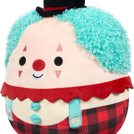 Squishmallows Original 12-Inch Ukee Clown with Teal Hair and Black Bowler Hat - Official Jazwares Plush