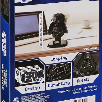 4D Build Star Wars Darth Vader Cardstock 3D Model Kit, Star Wars Gifts, Toys Desk Décor for Fans & Collectors, 83 Pieces, 3D Puzzles, Gift Ideas for Ages 12 & Up