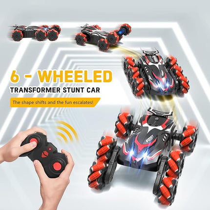 Eulogia 6WD RC Cars Gesture Sensing RC Stunt Car, 2.4GHz RC Crawler with Spray & Music, 360° Spin All Terrain Remote Control Car Kids Toys Gift for 5-12 Years Old Boys Girls Christmas Birthday
