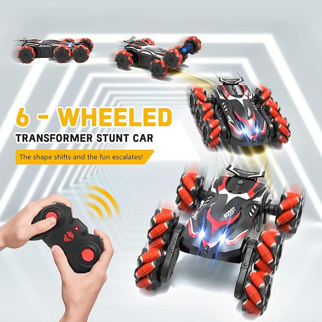 Eulogia 6WD RC Cars Gesture Sensing RC Stunt Car, 2.4GHz RC Crawler with Spray & Music, 360° Spin All Terrain Remote Control Car Kids Toys Gift for 5-12 Years Old Boys Girls Christmas Birthday
