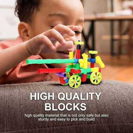 STEM Building Blocks Toy for Kids, Educational Toddlers Preschool Brain Toy Kit, Constructions Toys for 3 4 5 6 7 8 Years Age Boys and Girls–Creativity Kids Materials Toys