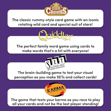 PlayMonster Five Crowns 4 Pack Bundle Card Games for Kids