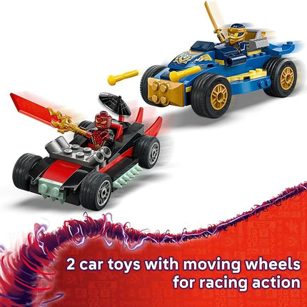 LEGO NINJAGO Rogue vs. Drix Race Car Duel Building Toy for Preschool Kids - Ninja Toy with Starter Brick for Boys & Girls, 4+ - Gift Idea for Birthdays & Dragons Rising Fans - 71840