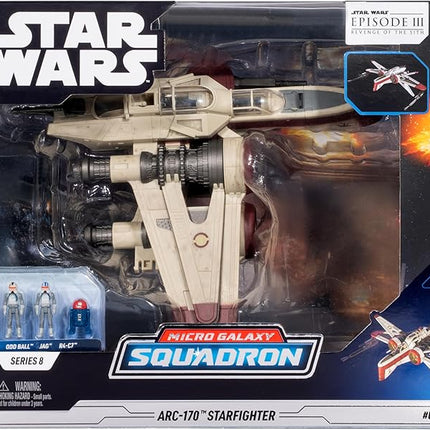 Star Wars™ Micro Galaxy Squadron ARC-170 Starfighter - 8-Inch Vehicle with Three 1-Inch Micro Figure Accessories