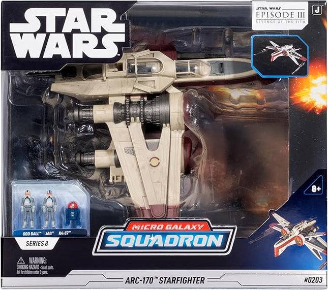 Star Wars™ Micro Galaxy Squadron ARC-170 Starfighter - 8-Inch Vehicle with Three 1-Inch Micro Figure Accessories