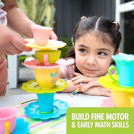 Educational Insights Teacup Pile-Up! Relay Game, Preschool Board Game, Easter Basket Stuffers for Kids, Gift for Kids Ages 4+