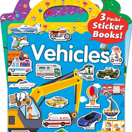 Reusable Sticker Book for Toddlers 2-4 Years, Stickers for Kids, Toddler Sticker Book Ages 1-3, Toddler Craft Activities, Toddlers Travel Toys Ages 2+ Boy Girl Birthday Gifts