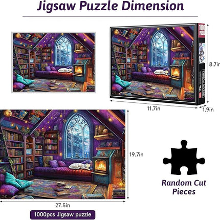 White Cat Jigsaw Puzzle 1000pcs - Adult Jigsaw Puzzles with White Cat Lying On The Sofa, Large DIY Brain Teaser for Family Fun, Scratch-Resistant Paper Puzzles, Home Decor Gift Adults Puzzle