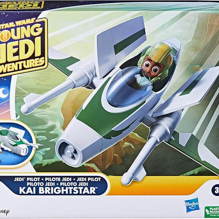 Star Wars: Young Jedi Adventures Jedi Pilot Kai Brightstar, 4-Inch Scale Action Figure Ship, Toys, Preschool Toys for 3 Year Old Boys & Girls