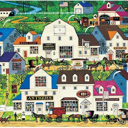 Buffalo Games - Charles Wysocki - Shops and Buggies - 1000 Piece Jigsaw Puzzle for Adults -Challenging Puzzle Perfect for Game Nights - Finished Size is 26.75 x 19.75