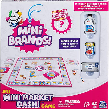 Spin Master Mini Brands Mini Market Dash Food Game, for Families and Kids Ages 5 and Up