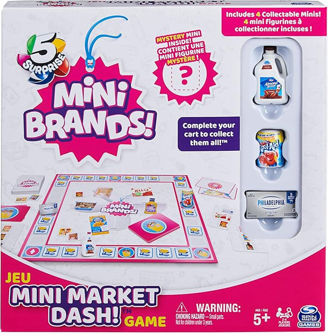 Spin Master Mini Brands Mini Market Dash Food Game, for Families and Kids Ages 5 and Up