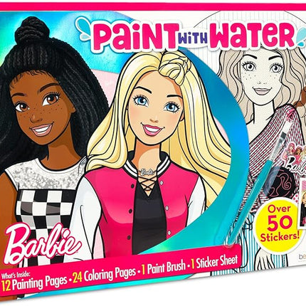 Barbie Paint with Water Set for Kids, Toddlers Age 3+ - Bundle with 36 Page Cute Cartoon Mess-Free Water Coloring Book for Ages 3 4 5 6 7 8 Plus More | Barbie No-Mess Arts and Crafts