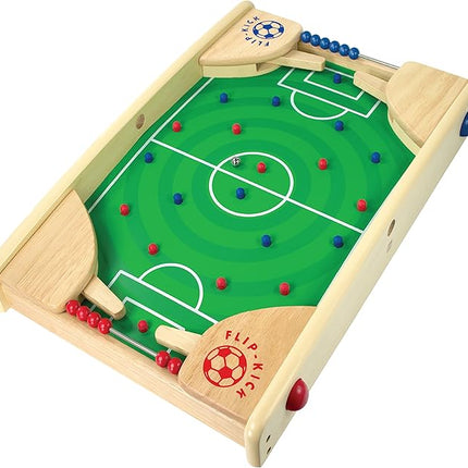 Flipkick: Wooden Tabletop Football/Soccer Pinball Games, Indoor Portable Sport Table Board for Kids and Family