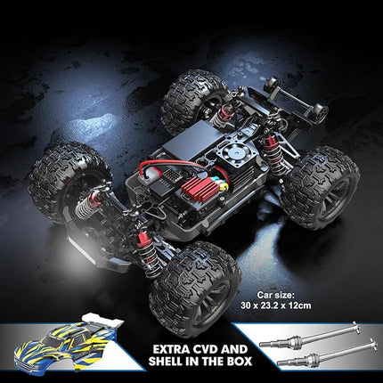 HYPER GO H16BM 1/16 RTR Brushless High Speed Electric 4X4 Off-Road Fast RC Car, Max 42mph, RC Truck, Remote Control, 2 Lipo Batteries for Adult, Compatible with 3S Lipo