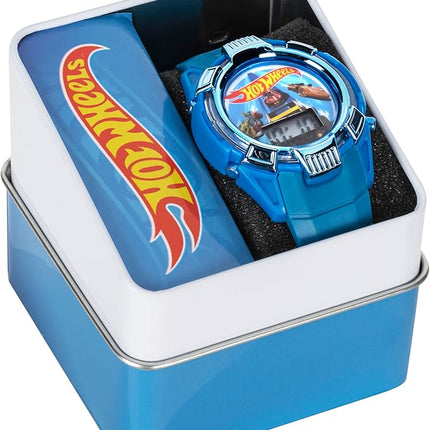 Hot Wheels Kids Watch – Light-Up LCD Display, Adjustable Comfortable Strap, Collectible Tin – Perfect for Boys and Girls