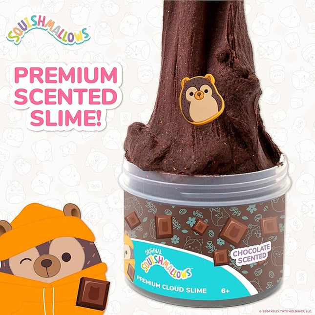 Original Squishmallows Hans Premium Cloud Slime - Limited Release, Chocolate Scent, 8 oz. Jar