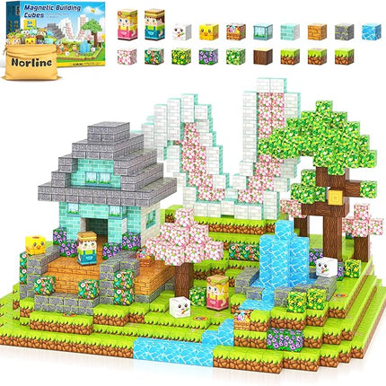108PCS Magnetic Blocks Kids Magnet Toys, Mine Magnet World Bunny Garden Wonderland Building Crafts, Sensory Learning Toys Game Gifts for Kids Ages 3-5 4-6 5-7 8-12 Year Old Boys Girls