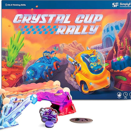 SimplyFun Crystal Cup Rally - Educational Kids Game - Develops Reasoning Skills, Planning, & Strategic Thinking - 2-5 Players, Ages 7 & Up