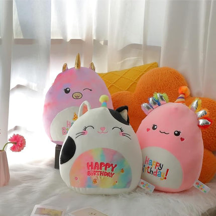 12” Birthday Axolotl Toy Soft Happy Birthday Plush Pillow Cute Axolotl Stuffed Animal Birthday Gifts for Kids, Pink