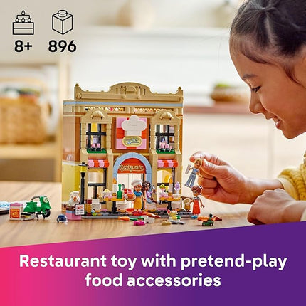 LEGO Friends Restaurant and Cooking School Toy Building Set - Restaurant Pretend Play Set for Kids, Girls and Boys, Ages 8+ - with 4 Minidolls, Cat Figure, and Scooter - Gift Idea for Birthday - 42655