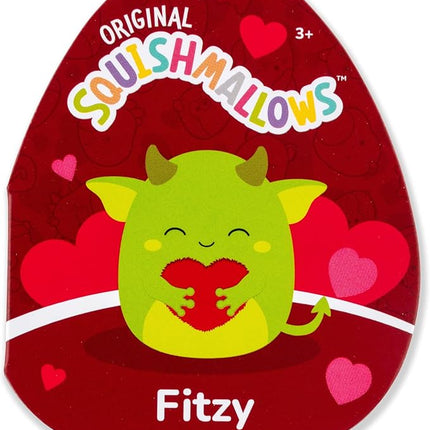 Squishmallows Original 8in Fitzy The Green Goblin Holding Fuzzy Heart – Official Jazwares Valentine Plush (Little)