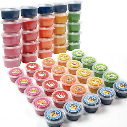 Paw Patrol Dough Party Pack, 25-Pack, Includes Colorful Paw Patrol Sensory Doughs, 6 Colors, 2 oz. Each, Reusable PawPatrol Toys, Party Favors for Kids, Travel Toys, 3 Year Old Boy Toy, Sensory Play