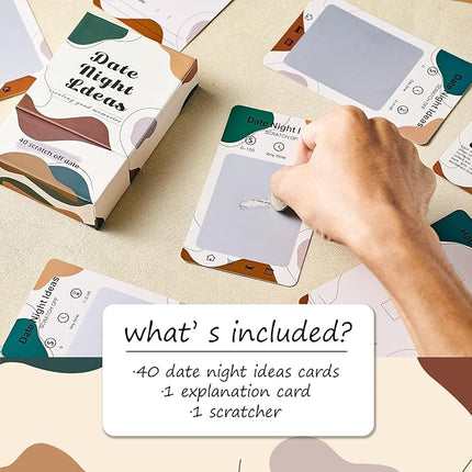 40 Scratch Off Date Night Ideas Cards, Romantic & Adventurous Engagement Couples Games Gifts, Anniversary Newlywed Wedding & Valentines Day Gifts for Him, Her, Boyfriend, Girlfriend, Husband or Wife