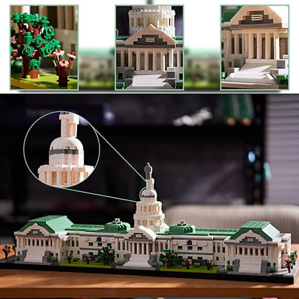 Gift Architecture Capitol Building Model Set - 3630pcs | Micro Blocks | Detailed Designs | Display-Worthy | Great Gift for Adults & Kids